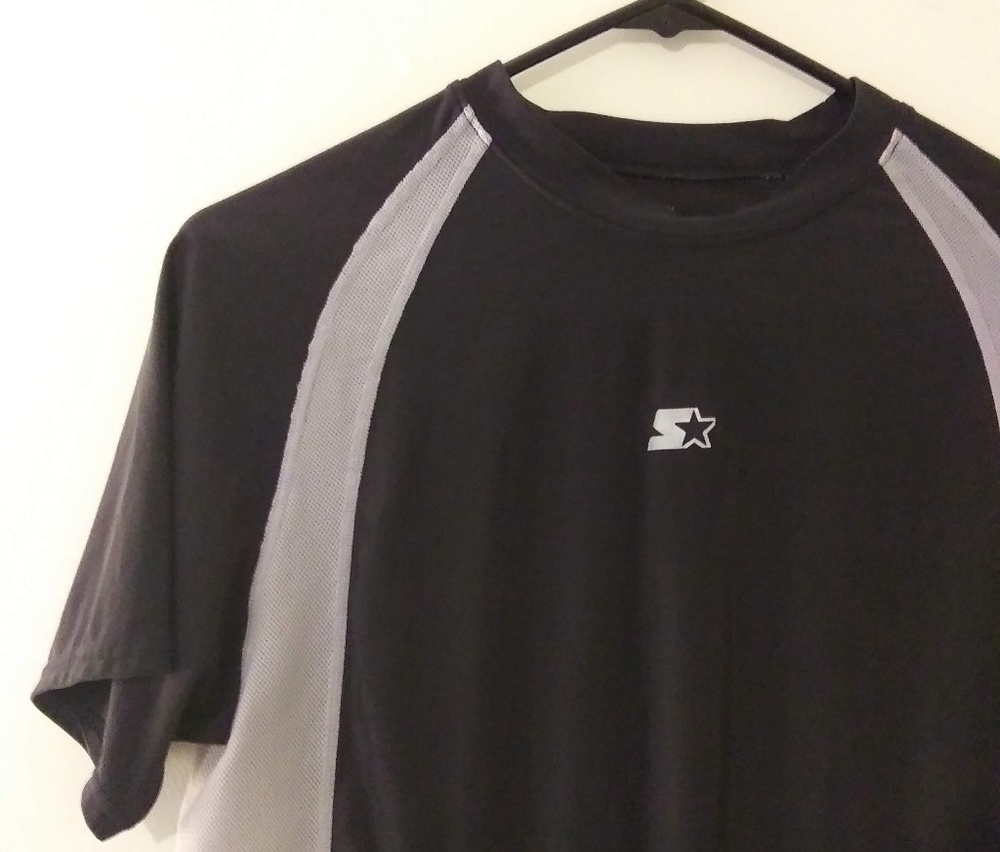 Men's Gray & Black Starter Shirt w/ Dri-star SOLD